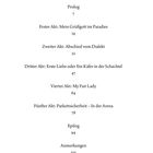 Inhalt: Prolog 7, Erster Akt 19, Zweiter Akt 32, Dritter Akt 47, Vierter Akt 64, Fünfter Akt 78, Epilog 94, Anmerkungen 105.