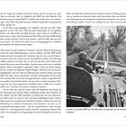 Seite mit Text über Erfahrungen im Kriegsgebiet. Rechts ein Bild von einem gepanzerten Fahrzeug auf einer ländlichen Straße.