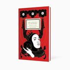 „DIE GANZE WELT IST EINE BÜHNE“ steht oben. Darunter ein Gesicht mit Krone und Totenkopf vor rotem Hintergrund.