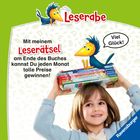 „Lesen lernen wie im Flug! Mit dem Leseraben in drei Stufen vom Lesestarter bis zum Leseprofi.” Enthält bunte Illustrationen.