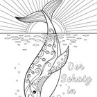 "Der Schatz in mir" in geschwungener Schrift, darunter eine künstlerische Illustration eines Wals, halb unter Wasser.