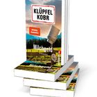 „Klüpfel Kobr“, „Spiegel Bestseller“, „Milchgeld“, „Kriminalroman“. Buchcover zeigt Alpenlandschaft mit Milchkanne.