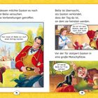 Gaston plant Belle einen Antrag zu machen. Belle lehnt ab. Gaston stolpert später in eine Matschpfütze. Illustration.