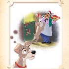 "Weihnachtstraditionen" steht oben. Illustration von einem Koch mit Plätzchen, ein Hund springt freudig hoch.