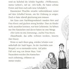 Ein Text berichtet von Frau Bockelmanns Begrüßung der Schüler. Unten sieht man eine Schwarz-Weiß-Illustration mit Kaninchen und zwei Personen.