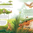 Ein Tiger versucht, einen Drachen steigen zu lassen. Der Wind verfängt den Drachen im Baum. Der Tiger träumt vom Fliegen.