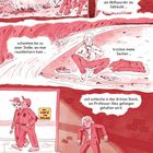 Eine Comic-Illustration zeigt eine Person, die in Gedanken Abenteuer erlebt, wie Kriechen, Schwimmen und Schleichen.