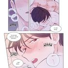 Comic mit zwei Personen in intimer Stimmung und Sprechblasen mit lautmalerischen Ausdrücken wie "HAAH" und "SCHNIEF".