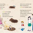 Texte: Das Tor ist aus Eisen... Abgeschlossen! Makkaroni buddelt... hndurch. Schon ist er auf dem Hof... weiter.

Illustration: Ein Hund gräbt Löcher; Kinder schauen zu.