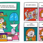 Bo liest Comics heimlich auf dem Klo. Er liebt Comics: lachen, sich gruseln oder beides. Bunte Illustrationen.