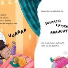 Tilli gähnt im Bett, eine Lichterkette leuchtet. Plötzlich ein Geräusch: SWUTSCH! RUTSCH! Sie sieht die Zahnfee.