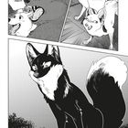 Text: "Bist du wieder zu dir gekommen?!", "Senzou?!". Illustration von vier Hunden in verschiedenen Panelen.