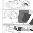 Ein Smartphone zeigt "Danke fürs Suchen" und "Verstehe". Eine Person liegt im Bett, nachdenklich und entspannt.