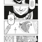 Gesichter und Figuren in einer Manga-Illustration. Sprechblasen: „Ich werde den König der Heiden vor deinen heiligen Thron bringen.“ Und: „Bitte empfange ihn!“