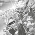 Mission 47: GTA - Great Teacher All Might. Eine energiegeladene Gruppe von Helden posiert fröhlich zusammen.