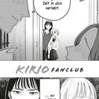 „…schon die ganze Zeit in dich verliebt.“ „Kirio Fanclub“ „…so wehtun kann!“ Manga-Stil, Charaktere in Schuluniformen.