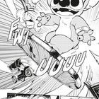 Texte: „FWI“, „JUUUU“, „BIEP“ in einer dynamischen Manga-Illustration mit einem freudigen, großen Charakter.