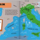 Texte: "Auf einen Blick", "Schnelle Fakten", "Spitzname: Der Stiefel", "Hauptstadt: Rom", "Kontinent: Europa". Karte von Italien.