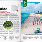 "Florida: Strände, Kultur und sonnenverwöhnte Tropen." Beschreibung von Sehenswürdigkeiten mit Strandfoto.