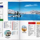 Kalifornien, die lässige Westküste: Nationalparks, Küsten, Städte. Karte, Naturfotos, links Text, rechts Felsen mit Wanderer.