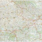 Straßenkarte von Deutschland mit detaillierten Orts- und Städtenamen. Links Legende mit Symbolen für Autobahnen und Sehenswürdigkeiten.