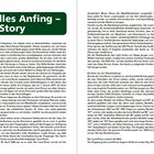 Kapitel 2: Wie alles Anfing – Die Land Rover-Story. Text über die Geschichte von Land Rover, daneben ein Fahrzeug mit Logo und Beschriftung.
