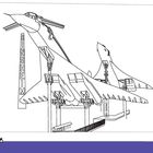 Text: "SINSHEIM". Illustration zweier Überschallflugzeuge auf einer Plattform. Unten ein kleines Fahrzeug-Symbol.
