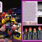 Tag 6, Do., 12.02. Links: Rennrodler feiern. Rechts: Rennrodeln-Text. Unten: Deutsche Teamstaffel siegt, Foto von Team in Winterbekleidung.