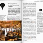 #1: Rein ins Leben – in den Gassen von Chiado.  
Seit 100 Jahren, Café A Brasileira, Chiado, Lissabon.  
Texte über das lebendige Viertel, Kultur und Geschichte.  
Foto: Café-Interieur mit Gästen an Tischen.