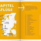 "2. KAPITEL AUSFLÜGE" in großer Schrift. Links Karte mit Symbolen, rechts Liste von Orten mit Seitenzahlen.