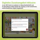 "Digitales Zusatzangebot inklusive" beschreibt interaktive Inhalte, die durch QR-Codes erschlossen werden. Illustration zeigt eine Schulszene.
