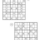 Zwei nummerierte Sudoku-Raster, oben links die Nummer 9, unten die Nummer 10. Unten links sind Glühbirnsymbole.