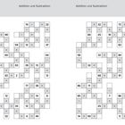 Links: Zahl 10, Addition und Subtraktion, Zahlenraum 1–100. Rechts: Zahl 11, gleiches Thema. Gitter mit Rechenaufgaben.