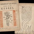 Zaubertränke für den Kessel. Ein Elixier zum Fliegen. Illustration: Hand hält Pflanze, umgeben von Insekten.