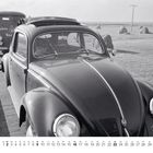 Text: „Faber Beer“ auf einem Lieferwagen. Ein alter VW Käfer ist im Vordergrund, daneben Heuballen auf einem Feld.