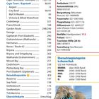 "Kartenverzeichnis", "Notruf-Nummern", "112", "Übernachtungskategorien", "Reisehöhepunkte". Oben links eine Karte, unten rechts ein Elefant mit Menschen.