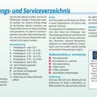 Übernachtungs- und Serviceverzeichnis mit Kategorien, Preisen, Kennzeichnung. Radwerkstätten, Entfernung, Updates, Logo "bett+bike".