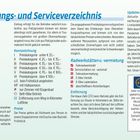Übernachtungs- und Serviceverzeichnis mit Kategorien wie Hotel, Pension, Kennzeichnung und Preise. Infos zu Radwerkstätten.