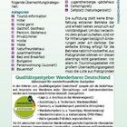 "Übernachtungsverzeichnis" enthält Kategorien wie Hotel, Hostel und Campingplatz. Qualitätssiegel: wanderbares-deutschland.de.