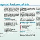 Übernachtungs- und Serviceverzeichnis mit Kategorien wie Hotel, Preisstufen und Radwerkstätten. Seite 91.