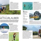 "Vietnam für Aktivurlauber" mit Text zu Trekking, Schnorcheln und mehr. Bilder von Natur, Menschen beim Wandern und Paddeln in Vietnam.