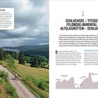 **Schluchsee – Titisee – Feldberg-Bärental – Altglashütten – Schluchsee**

Links: Radfahrer auf Kiesweg in hügeliger, bewaldeter Landschaft. Diagramm zeigt Strecke mit Höhenprofil.
