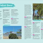 Textblock mit "Praktische Hinweise" als Überschrift. Ansprechpartner für Touristeninfo und Campingplätze in León. Foto: Wohnmobil, Bäume.