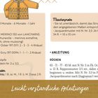 "Leicht verständliche Anleitungen" steht auf einem beige Hintergrund. Illustration eines gelben Pullovers mit Strickmuster.