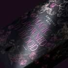 Cover eines Buches: "MAGIC DROWNED IN BLOOD" von Christina Rain, gestaltet mit rosa Rosen und dekorativen Ornamenten.