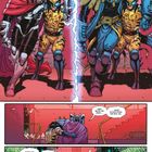 Zwei Figuren in futuristischen Rüstungen sprechen über DNA-Sammlung. Sie gehen einen Flur entlang, links grüne Röhren.