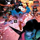 Text: „CRAAAAASH“, „Cosmic Ghost Rider“, „Maestro“, „Bishop“, „Doom 2099“. Superhelden kämpfen vor explosiver Kulisse.