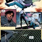 Comic-Panels mit zwei Figuren im Kampf. Dynamische Bewegungen, Spinnennetz-Effekte, Dialoge voller Ironie und Spannung.