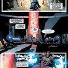 Comic: Explosion "KRSSSH", Kampf mit futuristischen Waffen, Dialoge über Zeitreisen, Bedrohungen und ein Massaker.