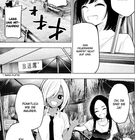 Eine fröhliche Manga-Szene mit zwei Frauen, die sich begrüßen. Ein Auto mit rufenden Personen. Text: „Lass uns mitfahren!“